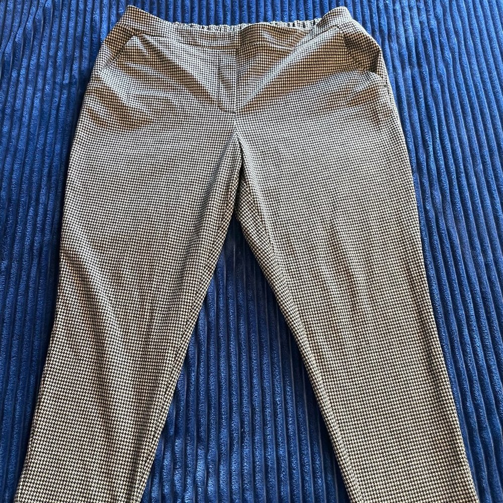 NWOT Nine West Trousers Size XL Houndstooth Pull On Pants!